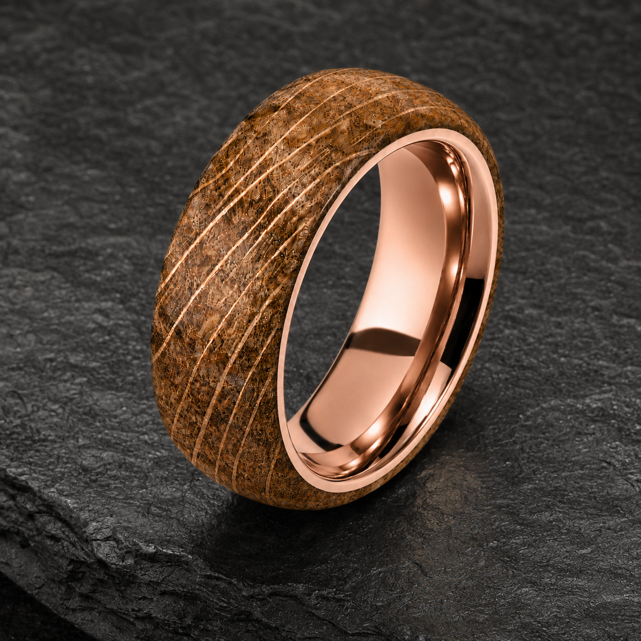 Whiskey Barrel Rose Gold Ring