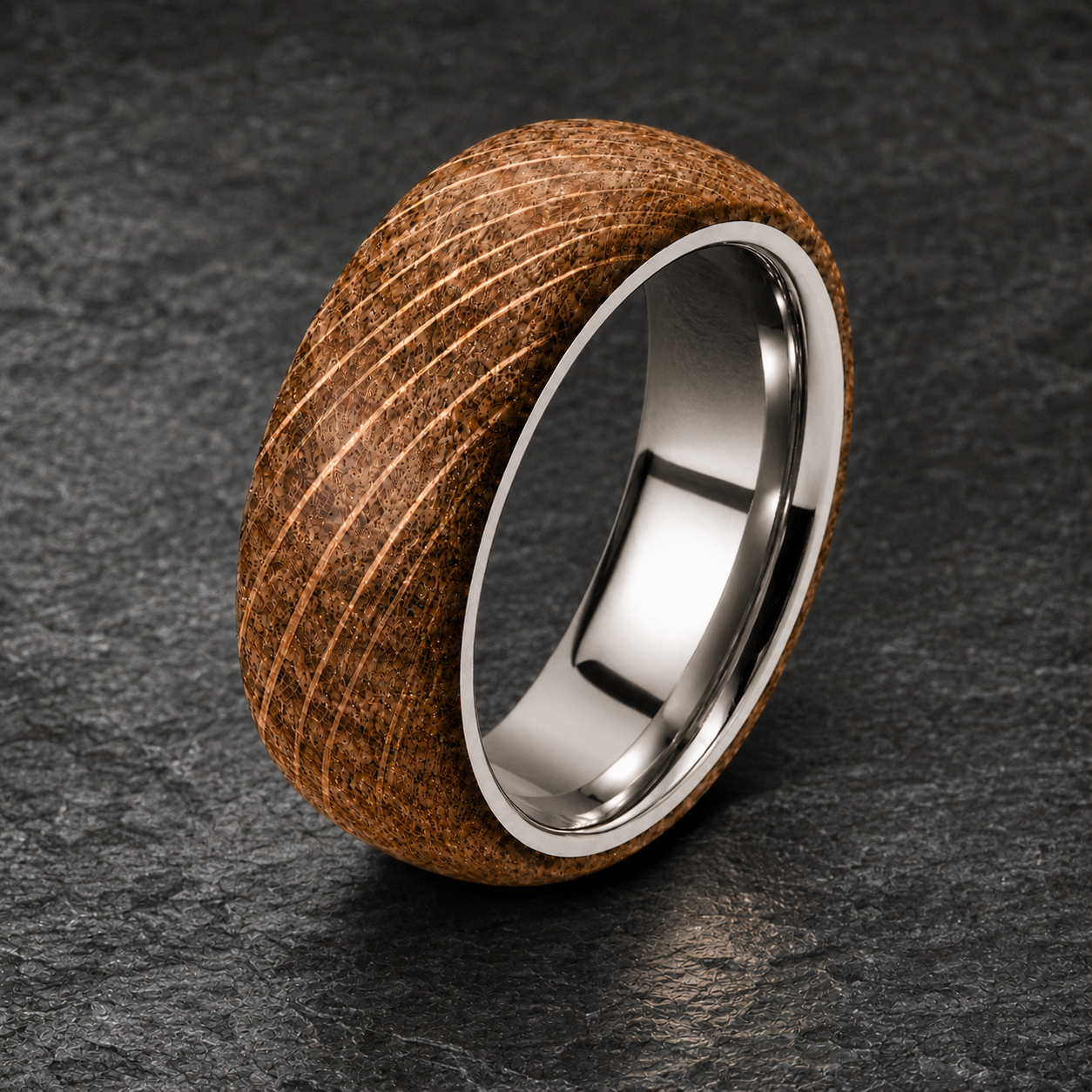 Whiskey Barrel White Gold Ring