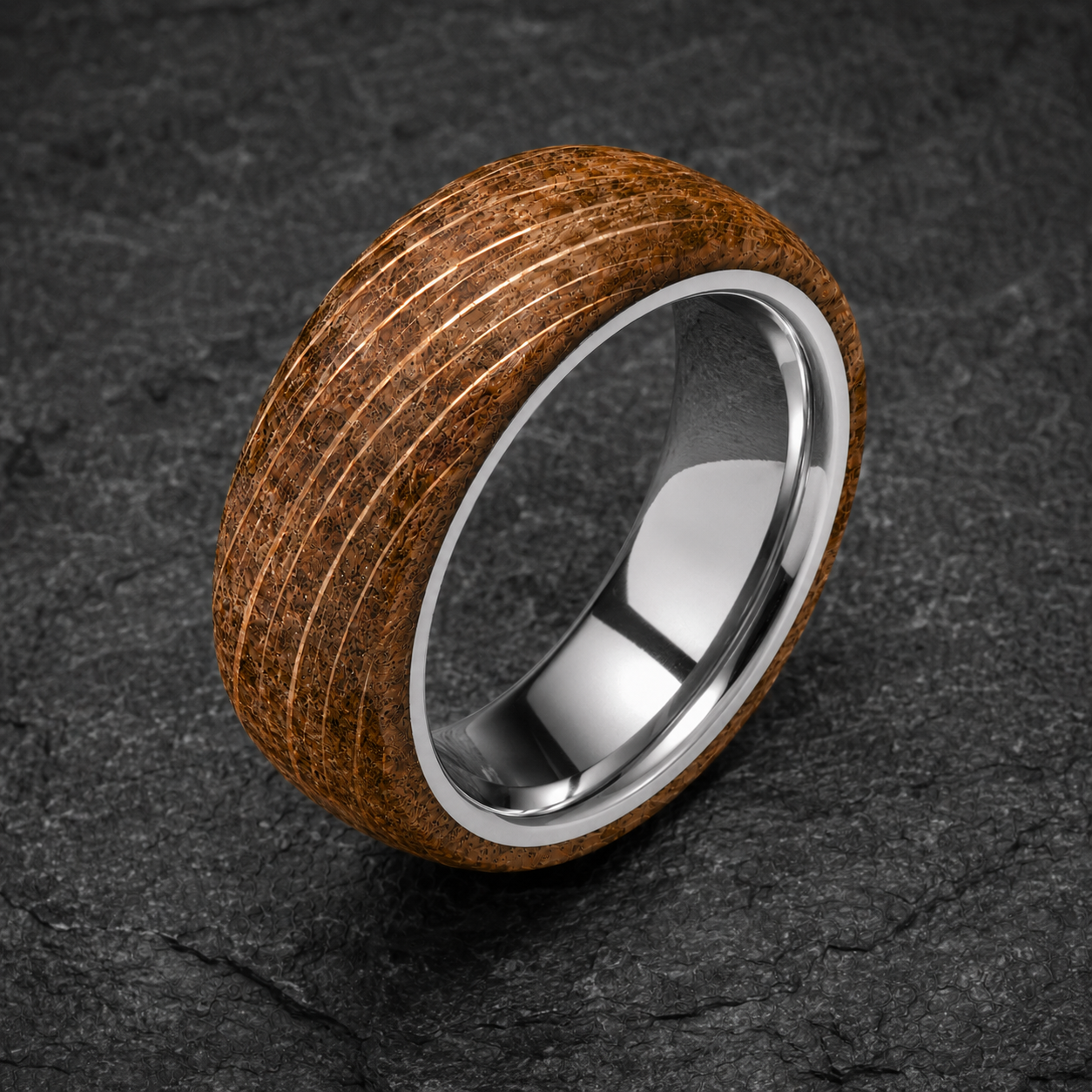 Whiskey Barrel Platinum Ring