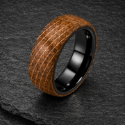 Whiskey Barrel Black Ceramic Ring
