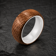 Whiskey Barrel White Ceramic Ring