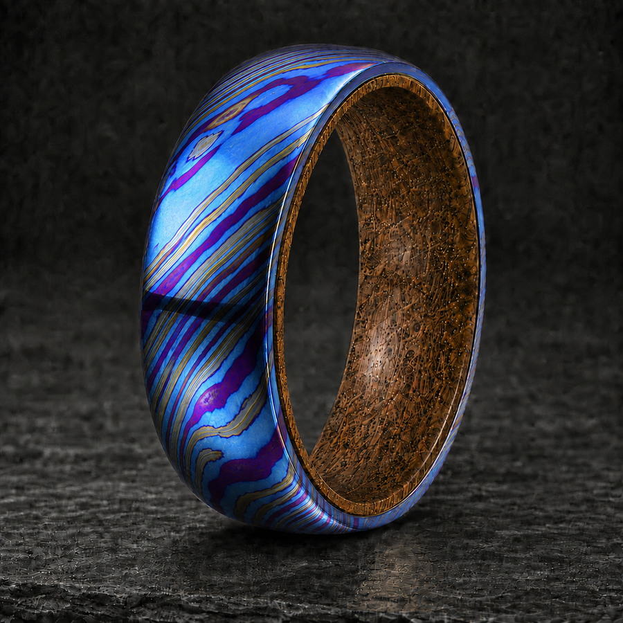 Timascus Whiskey Barrel Ring