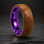 Whiskey Barrel Purple Titanium Ring