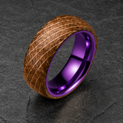 Whiskey Barrel Purple Titanium Ring