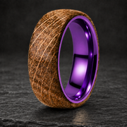 Whiskey Barrel Purple Titanium Ring