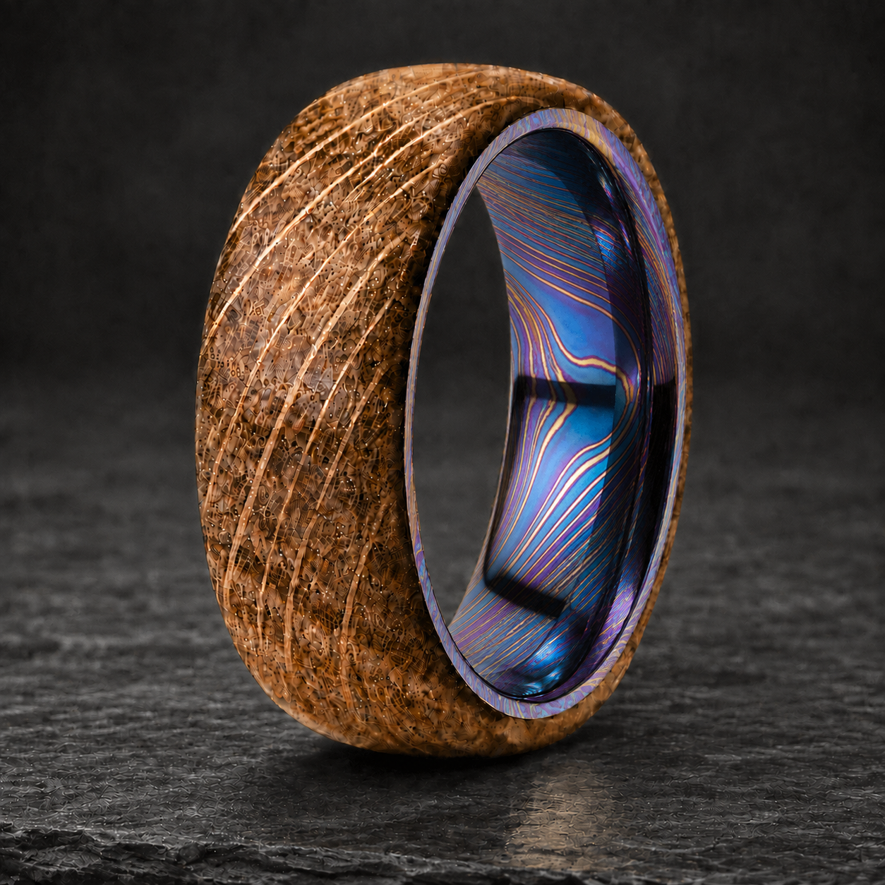 Whiskey Barrel Timascus Ring