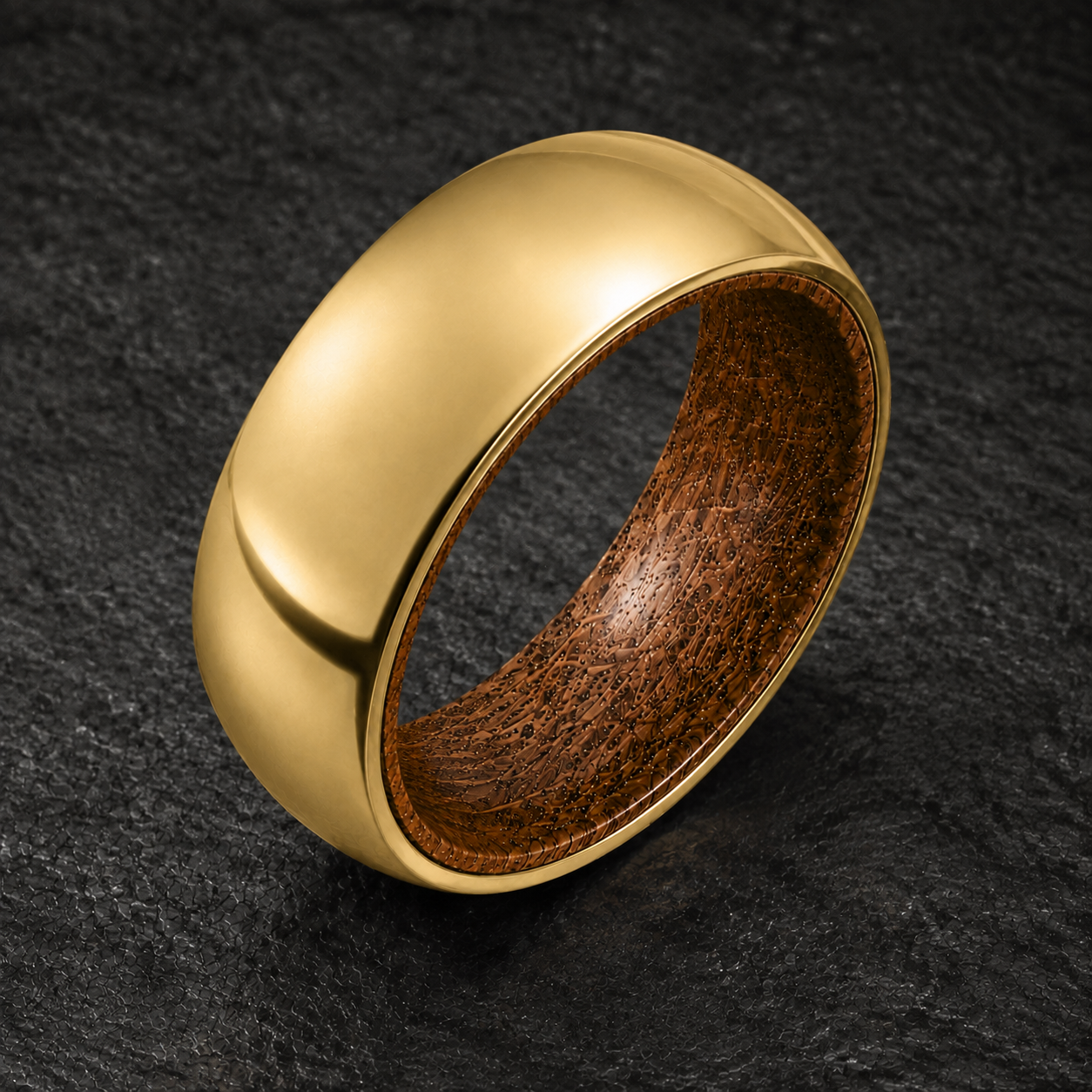 Yellow Gold Whiskey Barrel Ring