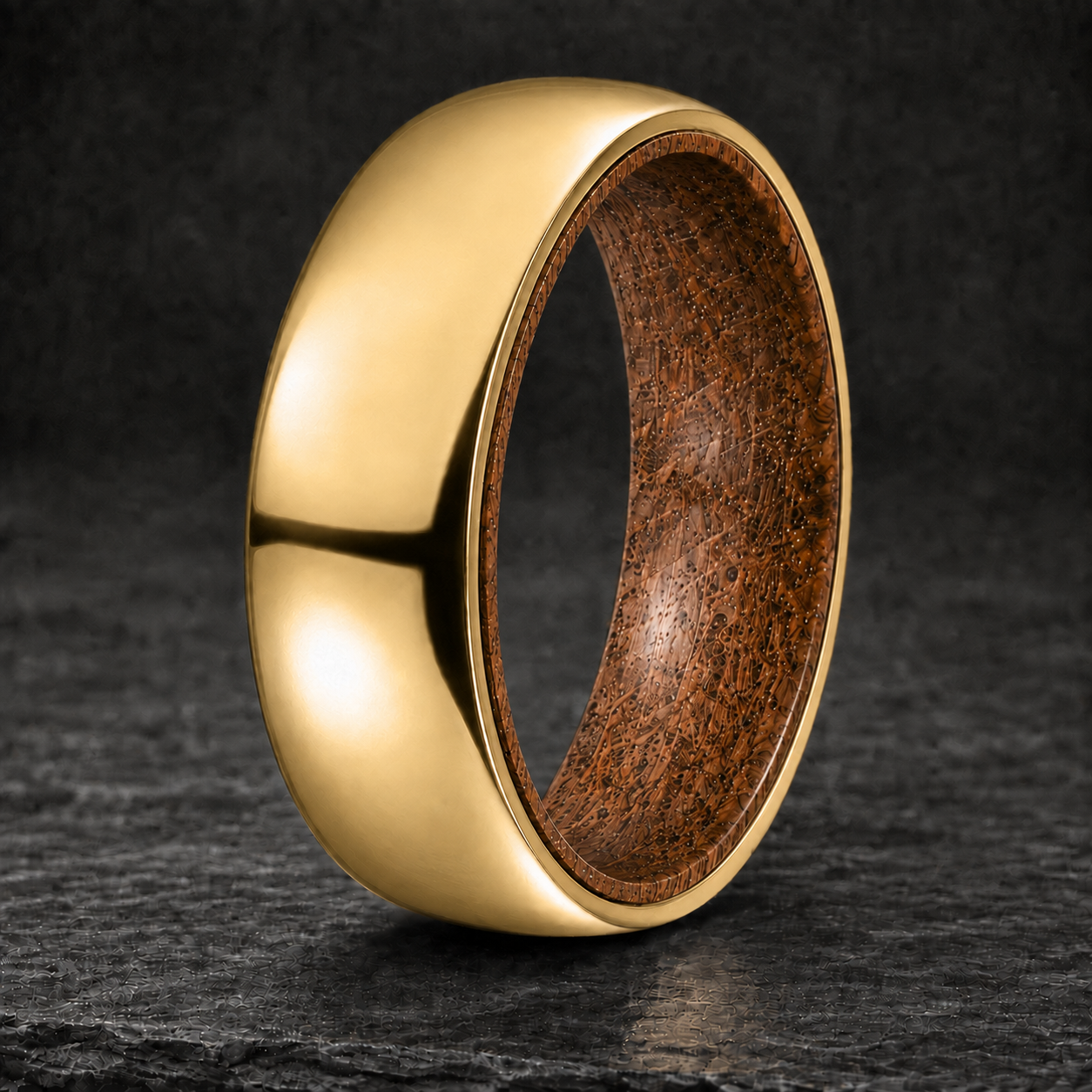 Yellow Gold Whiskey Barrel Ring