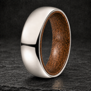 White Gold Whiskey Barrel Ring