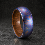 Timascus Whiskey Barrel Ring