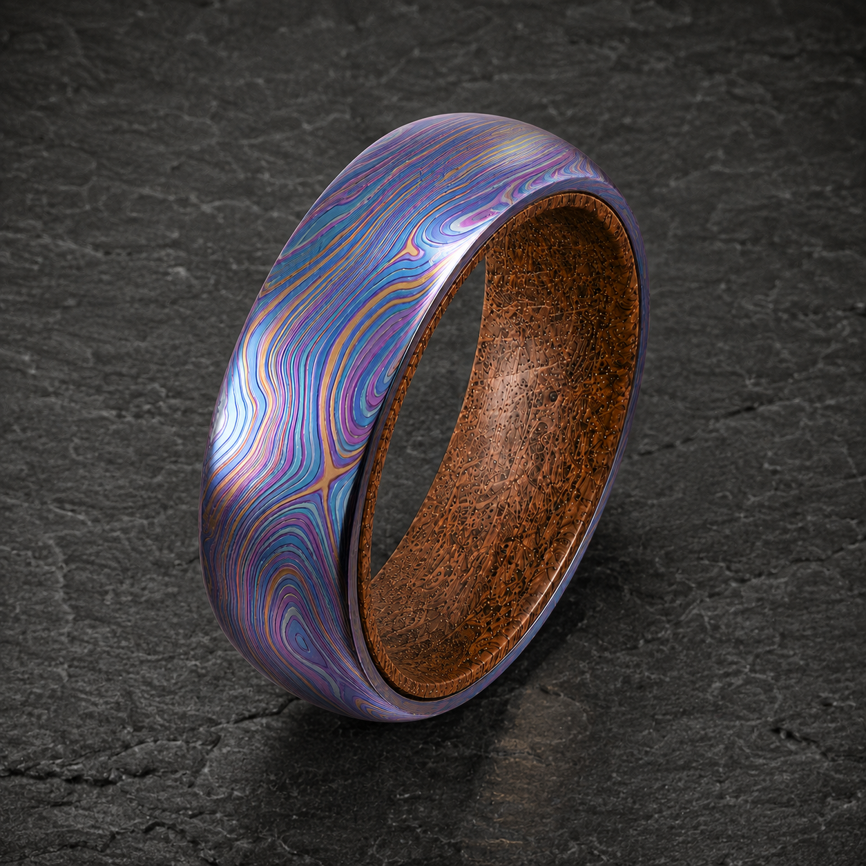 Timascus Whiskey Barrel Ring