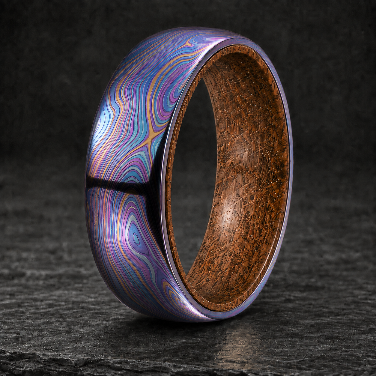 Timascus Whiskey Barrel Ring