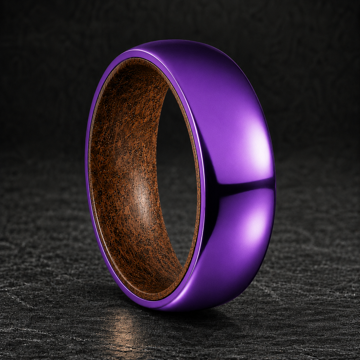 Purple Titanium Whiskey Barrel Ring