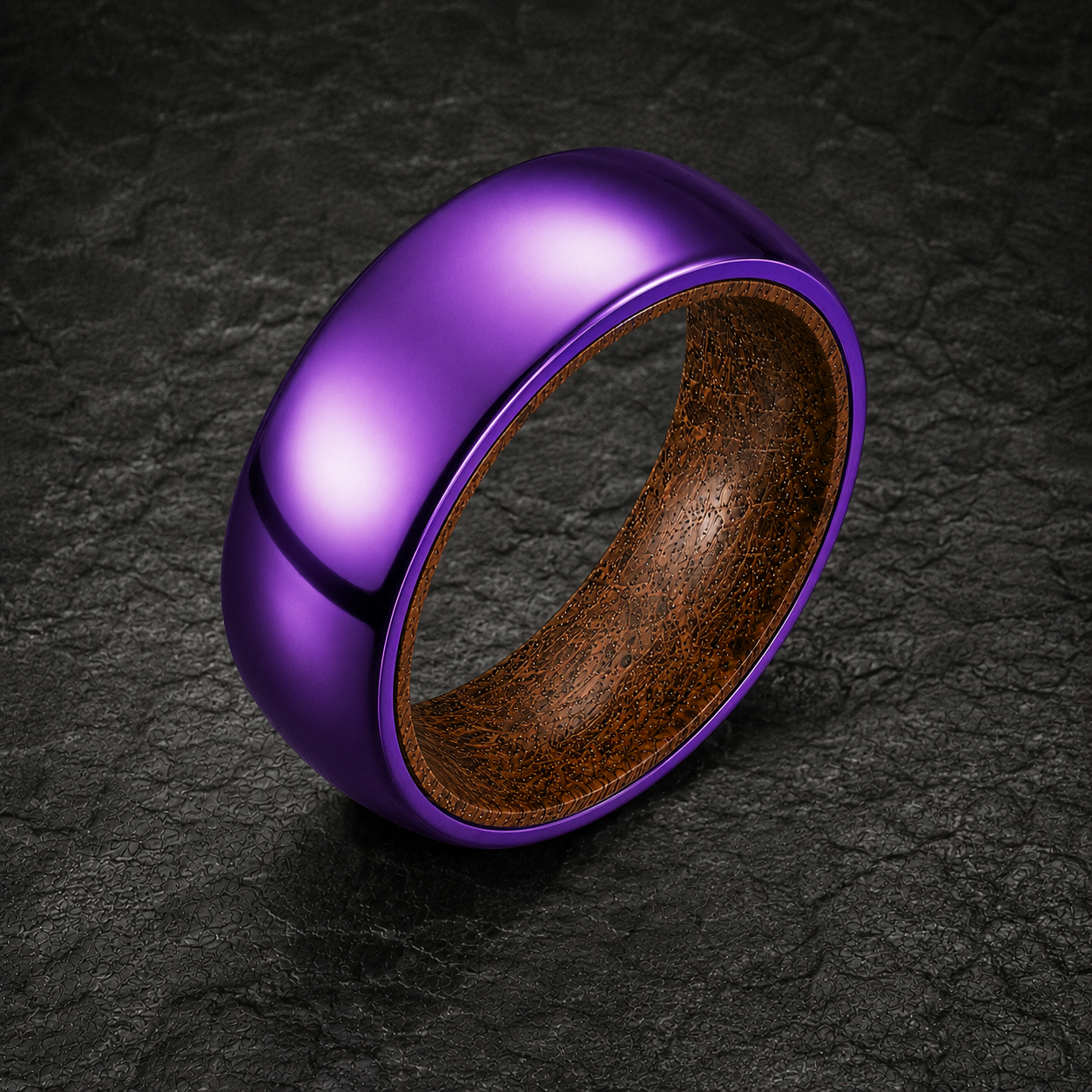 Purple Titanium Whiskey Barrel Ring