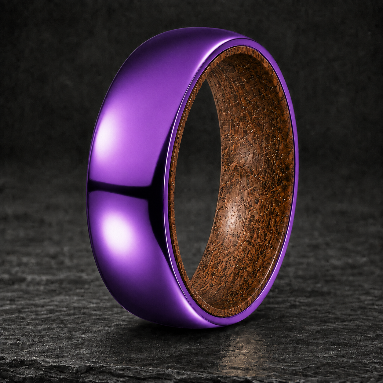 Purple Titanium Whiskey Barrel Ring