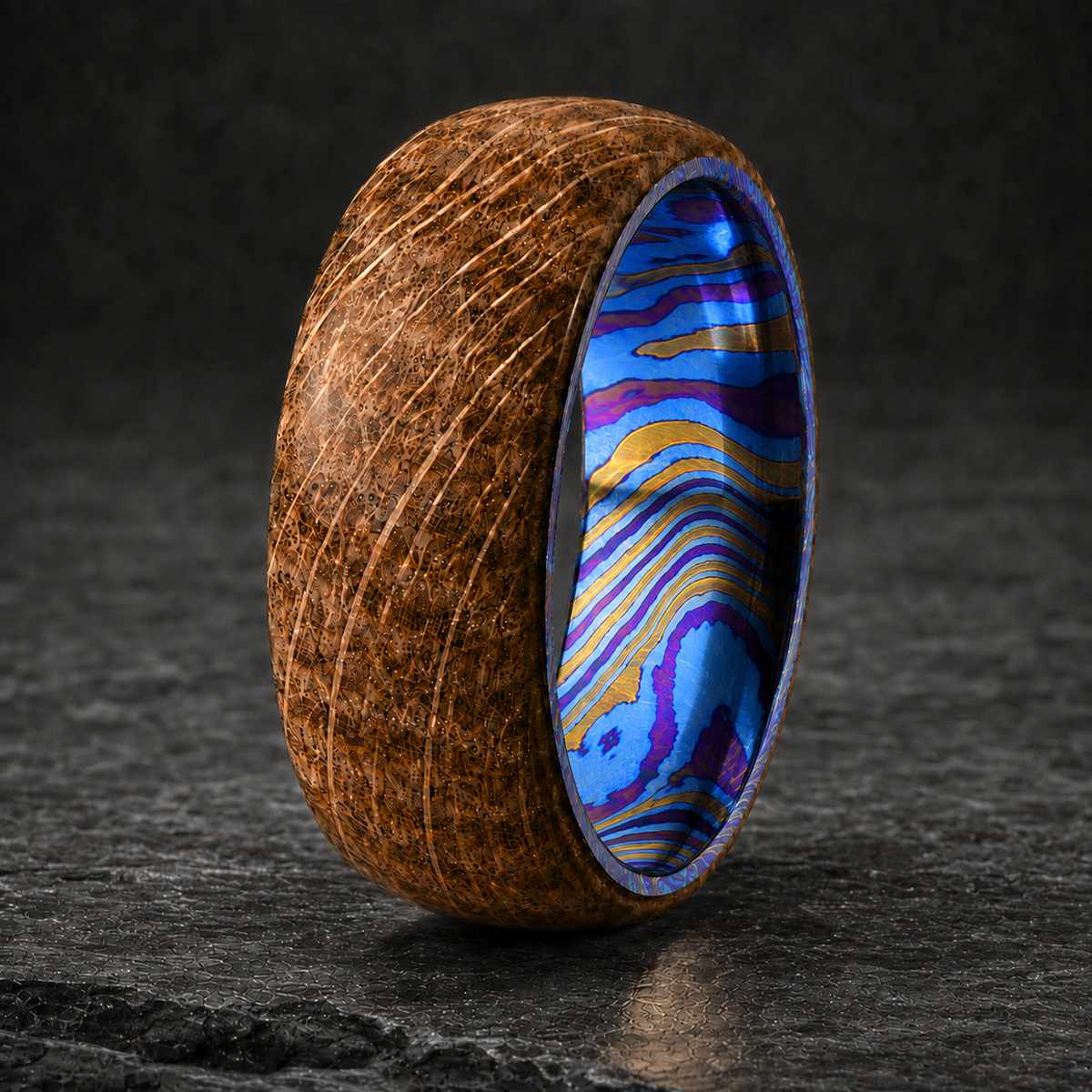Whiskey Barrel Timascus Ring
